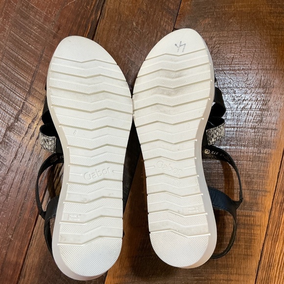 Gabor Women’s 45.572 Leather Strappy Sandals Black Snake Print Size 8 - Picture 6 of 7